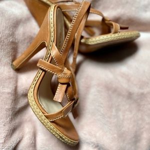 Prada Leather Heeled Sandals with Dustbags and Box